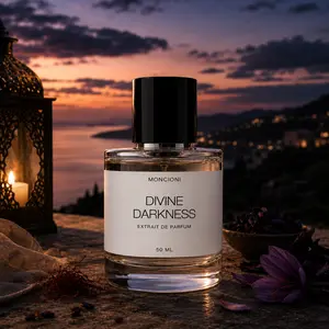 Moncioni Divine Darkness Extrait de Parfum - Unisex Luxury Fragrance with Saffron, Raspberry, Leather Notes - Long-Lasting Designer-Inspired Niche Perfume Gift