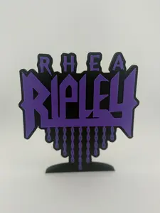 Rhea Ripley Logo 3D Print - Purple and Black Custom Printed Logo, 6 in. Height x 5.5 in. Width