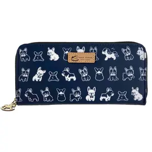 Blue French Bulldog Long Wallet