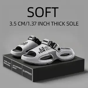 Men’s outdoor breathable slip-on shoes, thick sole for lightweight comfort, summer casual footwear, stylish perforated design