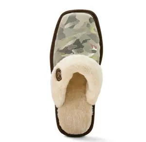 Jackie Square Toe Stack Green Slipper