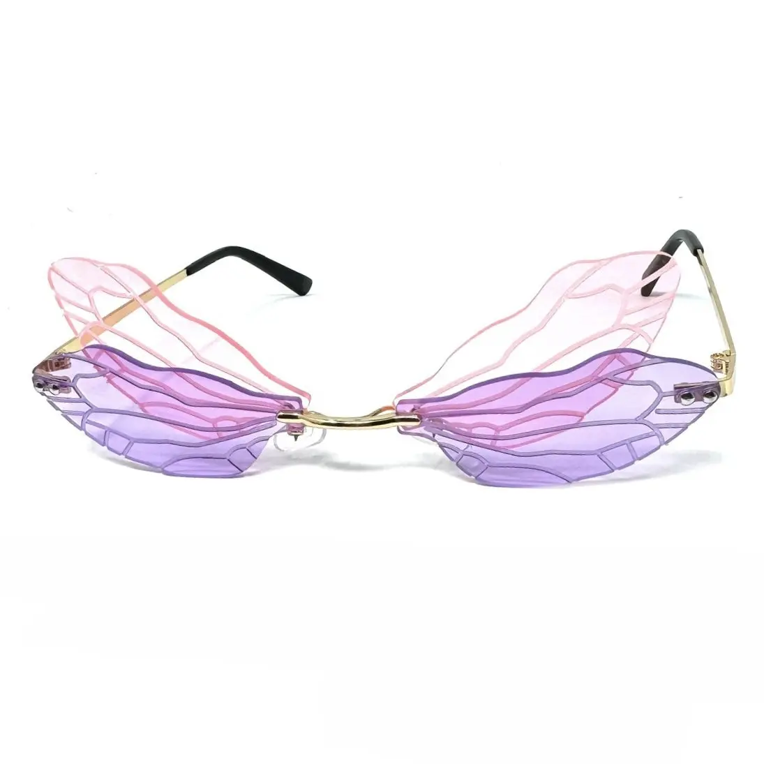 Costume Cosplay Masquerade Halloween Disco Party Pink Butterfly Wing Sunglasses