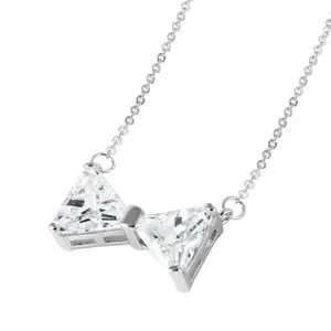Sterling Silver Bow Tie Necklace - Elegant Design with Bow Tie Detail, Ideal for Any Occasion