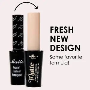 Italia Deluxe Matte Eyeliner Black Water Resistant Long Lasting Liquid Formula New Design