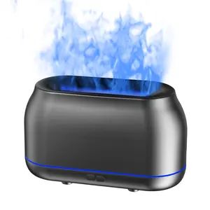 Upgraded 7-Color LED Flame Diffuser, Silent Humidifier with Auto-Off and 160mL Capacity for Home, Office & Yoga