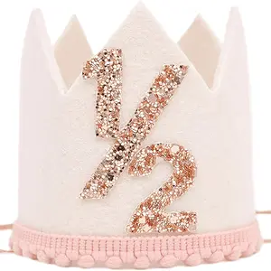 Light Half Birthday Crown, 6 Months Baby Decoration, Little Princess Hat, Sweet Photography Prop, Party Decor, Party Supplies