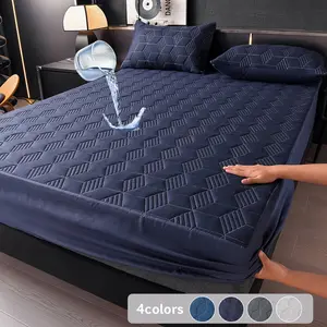 2/3 Piece Waterproof Mattress Protector, Fitted Sheet & Set with Deep Pocket  Soft Noiseless Breathable Stain-Resistant Bed Cover, Machine Washable, Includes Pillowcases for Bedroom, Guest Room, Dorm, Kids, Pets, Elderly, Hotels, Waterproof Mattress Pad