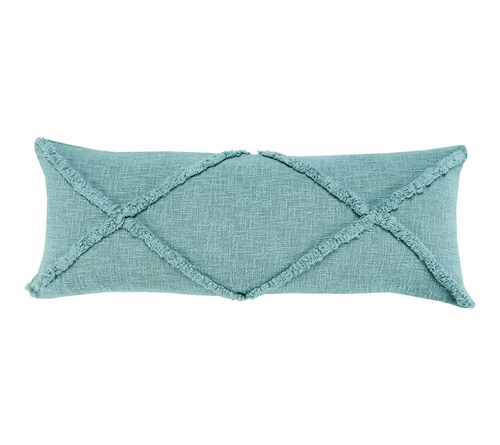 HomeRoots 14x36" Aqua Cotton Throw Pillow