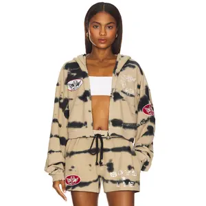 Boys Lie I'm The Captain Alex Zip Up Hoodie in Sand