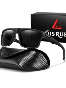 Fashion Polarized Sunglasses Classic Square Frame, Includes Glasses Case + Gift Packaging, Ideal for Outdoor Sports, Driving, Fishing, Cycling