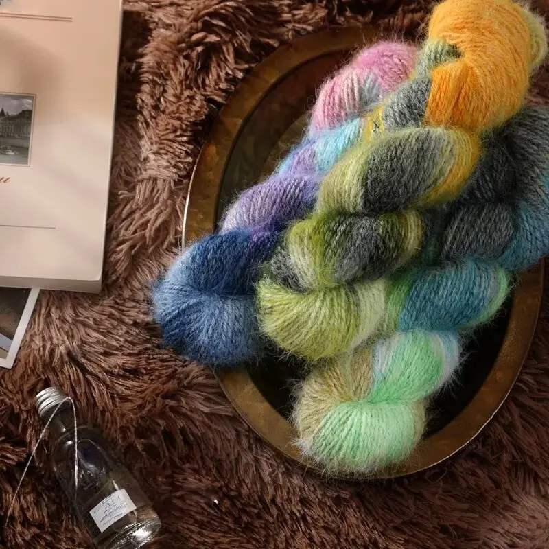 Gradient Color Wool Yarn for Handmade DIY Projects, Handcraft Crochet Items, Perfect for Knitting Fashion Sweaters Coats Shawls Gloves Scarves & Crafts, Diy Knitting Supplies, 300g Bag