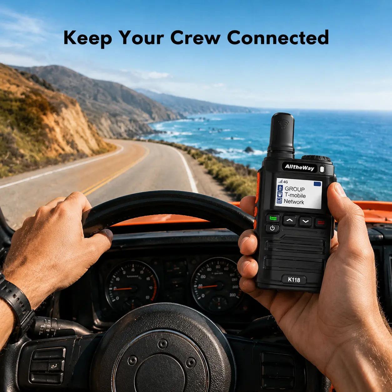 walkie talkie/Encrypted Chat, Unlimited Groups, Quick Team-up, 5000KM PoC Radio for Outdoor/Camping/Hunting/Logistics/Fleets/Construction/Security/Hotels  receiver rechargeable audio device Dual Band Portable Ham Radio Transceiver fm usb-c programming