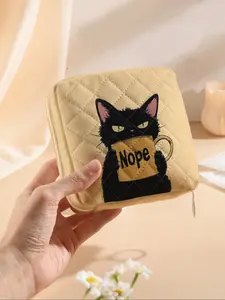 Portable Cat Pattern Sanitary Pad Storage Bag, Lightweight Women's Organizer, Travel Essentials, Travel Cosmetic Box, Makeup Organizer Pouch, Travel Cosmetic Bags, Casual Style, All Seasons