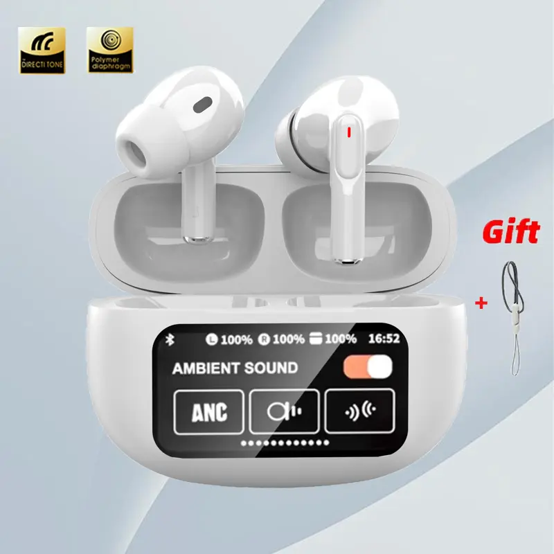 Earbuds with screen,TWS Noise Cancelation Earphone, Wireless Headphones HiFi Stereo Earphones with ENC Noise Canceling Mic,35H Playtime, Bluetooth 5.4 Sport Earphones with LED Power Display for Android IOS