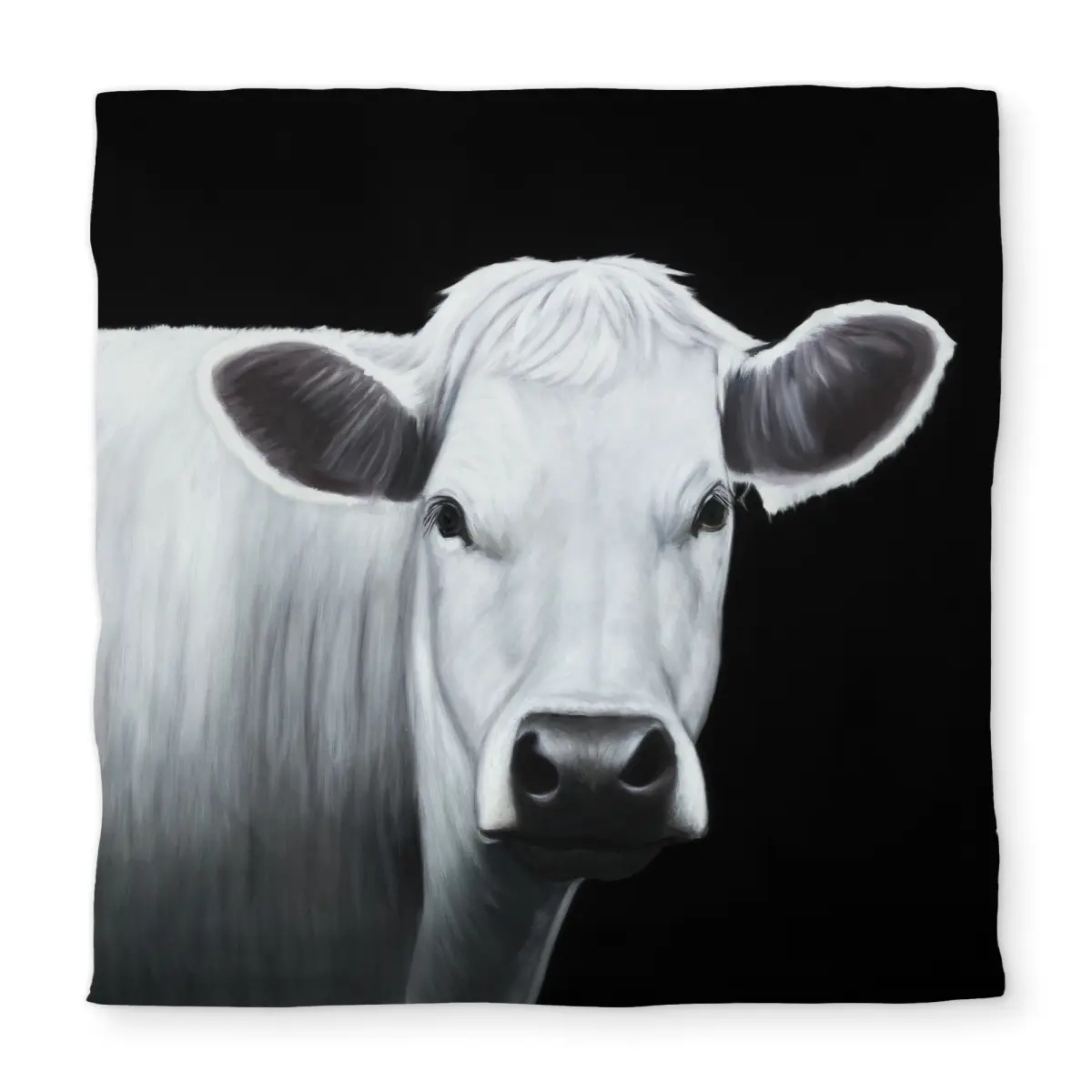 Begin Home Decor Queen Size White Cow Animal Theme Duvet Cover, Durable Machine Washable Microfiber Cloth, Bedding & Linens Home Decor Essential, Animal Theme Duvet Covers
