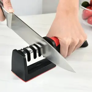 4-Stage Handheld Sharpening Tool Set, Quick Kitchen Knife & Scissors Sharpener, Non-Slip Bottom Design, Durable Tungsten Steel Package
