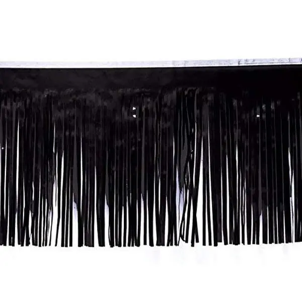 Anderson's Vinyl Black Fringe, 15" x 10' Shiny Decorative Trim for Floats, Parties, Tables, Ceilings, Doorways, Backdrops, and Event Décor
