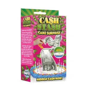 Money Cake - Happy Birthday White Cake Topper, Cash Stash Surprise
