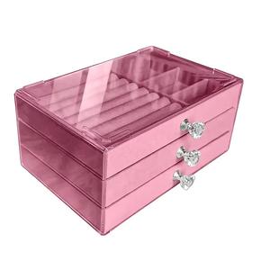 multi-compartment jewelry storage box, 1 count elegant jewelry organizer with clear lid, hard plastic jewelry box for necklaces, rings and earrings, storage unit, jewellery box, home jewelry organizer