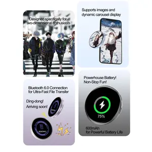 Electronic Anime Pin with HD Touchscreen, Digital Photo Pixel Display, Custom Kawaii Badge, Christmas Gift, Unique Collectible