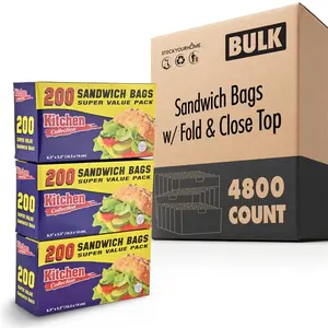Sandwich Bags w/ Fold & Close Top - 4800 pack