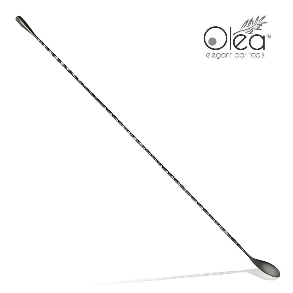 Olea™ Stainless Steel Gunmetal Plated Bar Spoon - Weighted Tip, 50cm Length - Cocktails Stirring Utensils