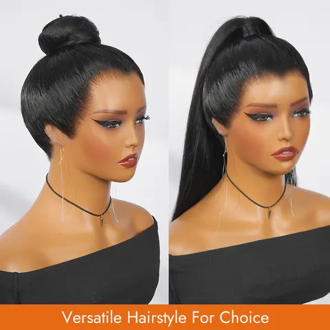 [New In] Wiggins Hair High Ponytail Straight Glueless Wig 360 Lace Front Wigs Human Hair Ready To Go Pre Cut Lace Pre Plucked Hairline Beginner Friendly
