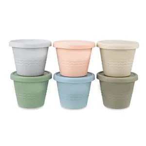 Silicone  Food Storage Containers  Lids BPA-, PVC-, and Phthalates-Free Reusable  Snack Containers for girls and boys 6 pack