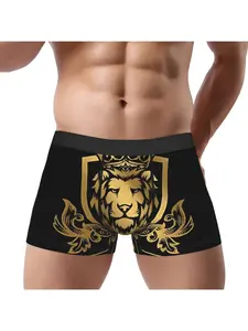 1 piece Luxury Lion print design Underpants Men's Underwear Boxer Briefs