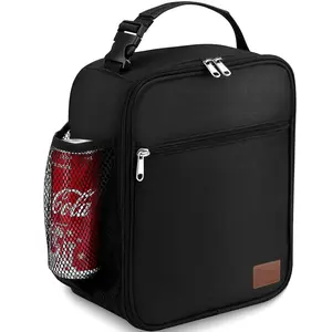 Nifogo Waterproof Leakproof Insulated Lunch Bag - Large Expandable Easy-Carry Cooler, Perfect for Adults Work Outdoor Beach Trips (Black/Gray)