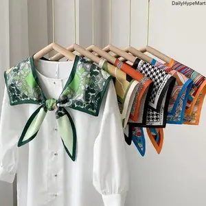 Lightweight Silk-Feel Scarf - Trendy Faux Collar Shawl Wrap, Breathable Sun Cover-Up for Daily Use