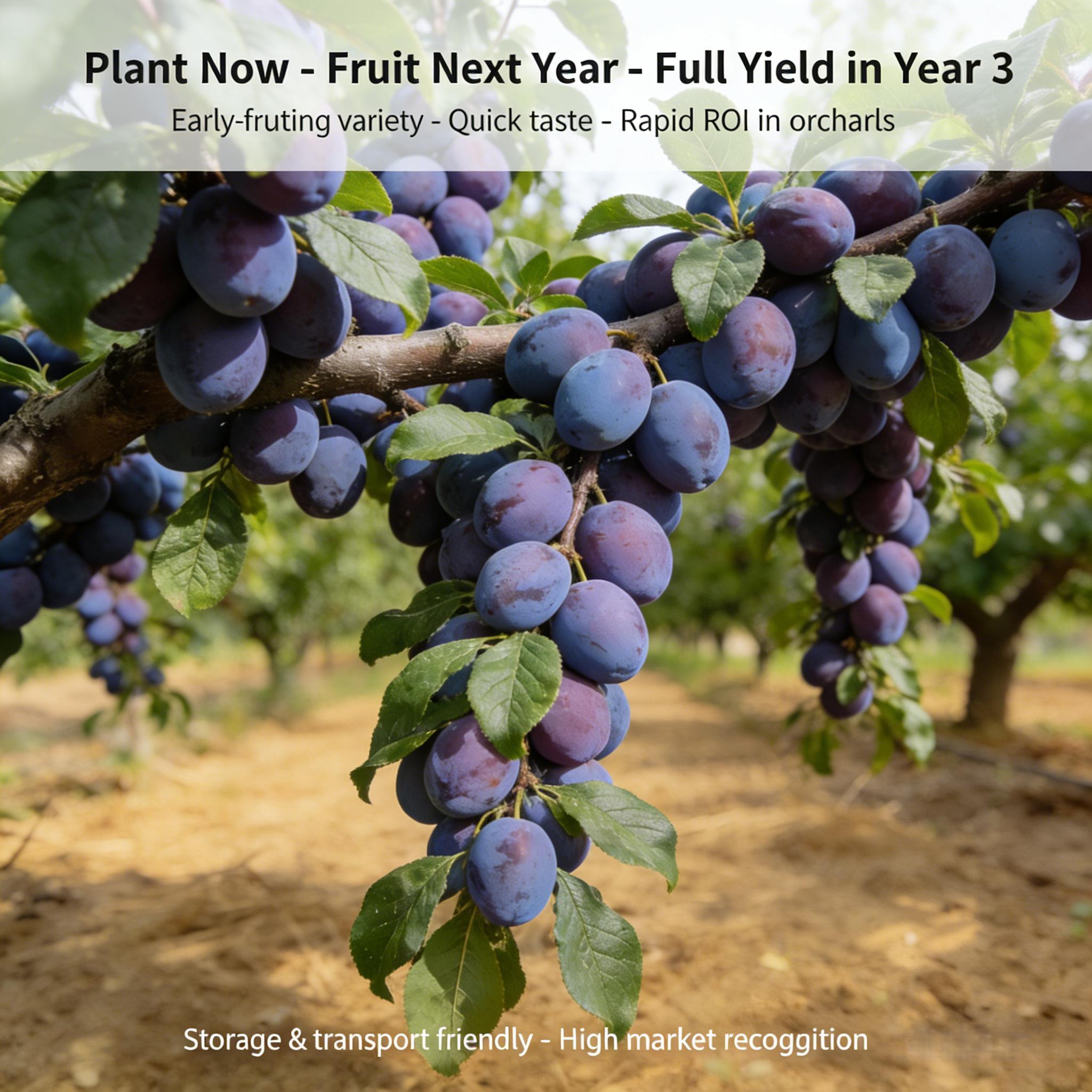 Prune Plum Tree Seedling – Easy to Grow at Home, Perfect for Beginner Gardeners, Ideal for Backyard and Patio Gardens