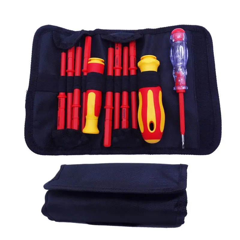 10 in 1 Multifunctional Electrical Insulation Screwdriver Set (1 Set), Portable Insulation Screwdriver Set with Cloth Bag, Anti-electric Measuring Pen Screwdriver Set, Insulated Screwdriver Tool