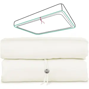 Fitted Sheet Only,  Long-Staple  Dual-Lock Fitted Sheet for  Bed, Luxury Soft and Comfort, No Slippage, 1000 Thread Count, Deep Pocket Fits 9" to 14" Mattress