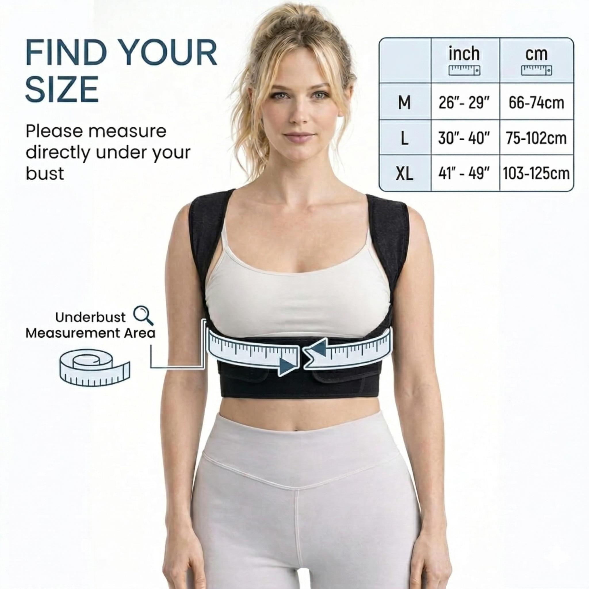 LibertyMove Posture Corrector for Women, Adjustable Upper-Back Brace for Shoulder & Upper-Back Pain Relief - Aesthetically Designed & Breathable Back Straightener, Helps Improve Rounded Shoulders, Slouching & Poor Posture, Discreet Under Clothes