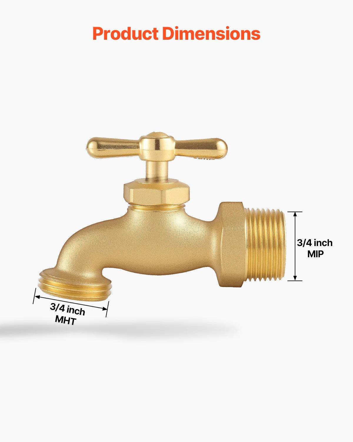 Outdoor Garden Brass Water Faucet Spigot Hose Bibb Connection High Flow Garden Hose Adapter