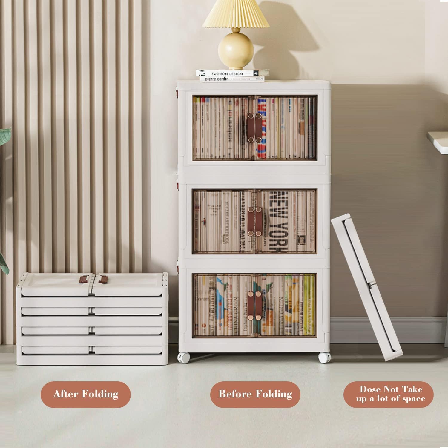 60cm 3layer Organize Foldable Storage Cabinet Box with Wheels, Storage Cabinet, Plastic Shelves Organizer, Collapsible Totes For Storage, Book, Toys 60cm 3layer Organize Foldable Storage Cabinet Box with Wheels, Storage Cabinet, Plastic Shelves Organizer, Collapsible Totes For Storage, Book, Toys