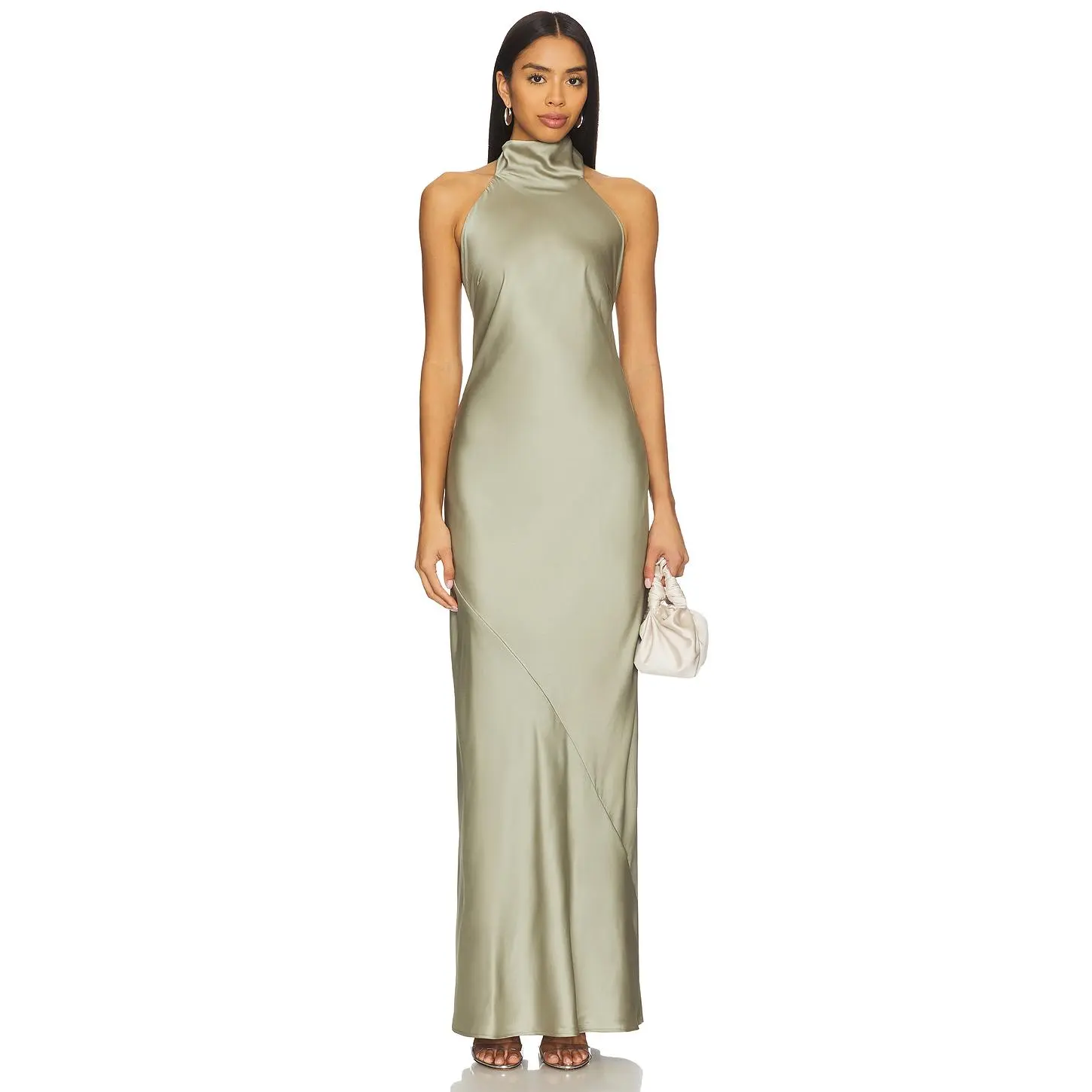 Show Me Your Mumu Lisa Maxi Dress in Moss Green Luxe Satin - TikTok Shop