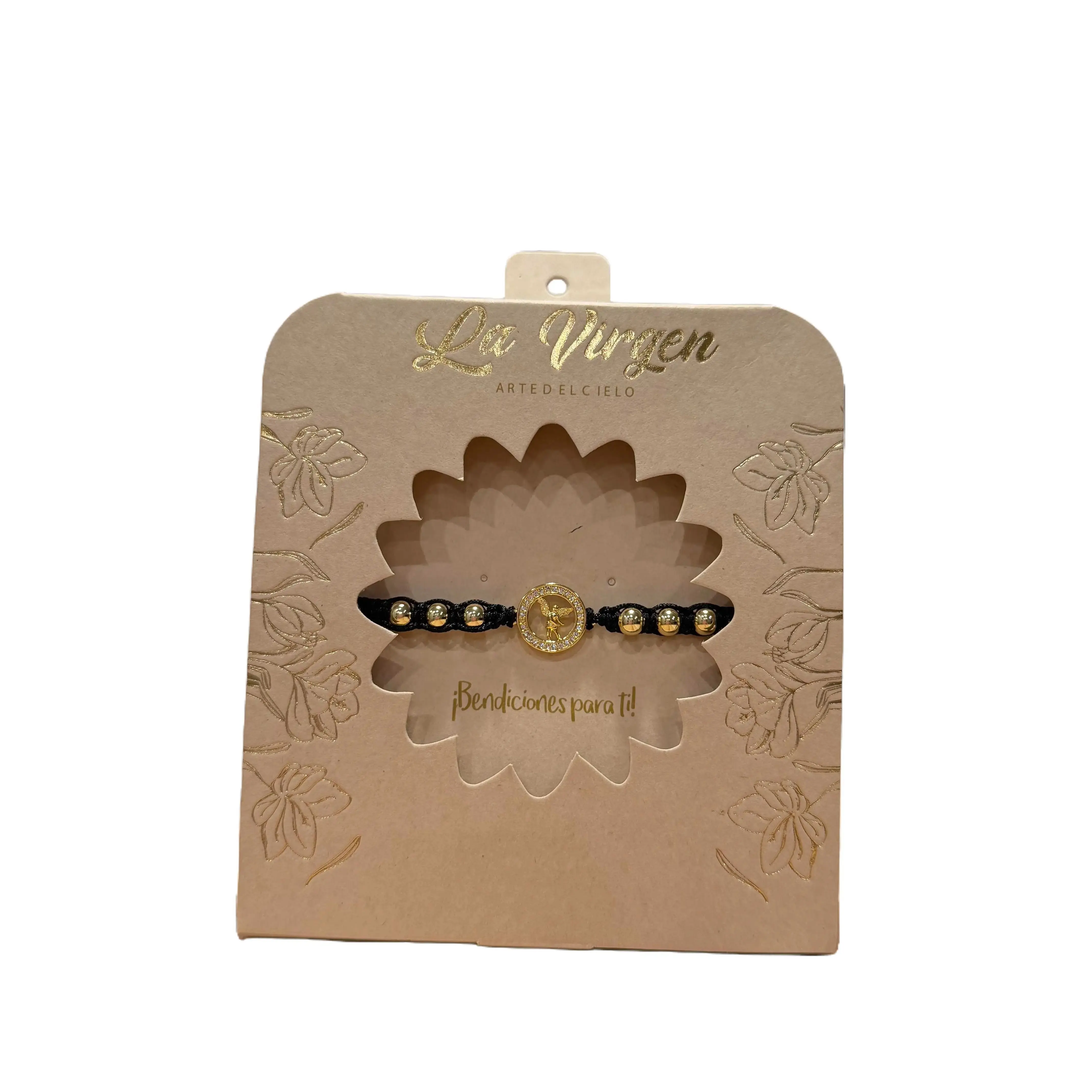 Archangel Gabriel Adjustable Gold Plated Bracelet - Black, Beige, Red Variations, Adjustable Bracelet
