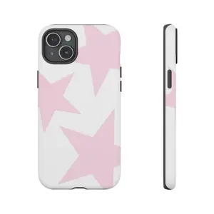 Pink Star Y2K Trendy Tough Smartphone Case, Cellphone Shell, Handheld Device Accessory | Compatible with iPhone 11,12,13,14,15,16,17 Pro Max, Air, Plus | Pixel Aesthetic Teen Cool Girl Case