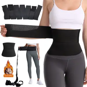 Adjustable & Wrappable Body Trimmer - Abdominal Slimming Belt, Waist Trainer, Long Compression Wrap, Waist Cincher Back