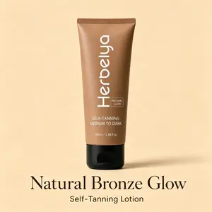 Herbelya Self Tanning Lotion 200ml | Natural Vegan Hydrating No Orange Streaks - Daily Natural Sun-Kissed Glow | Gradual Sunless Tanner Lotion | Lightweight Moisturizing Texture | For Sensitive Skin | US Shipping
