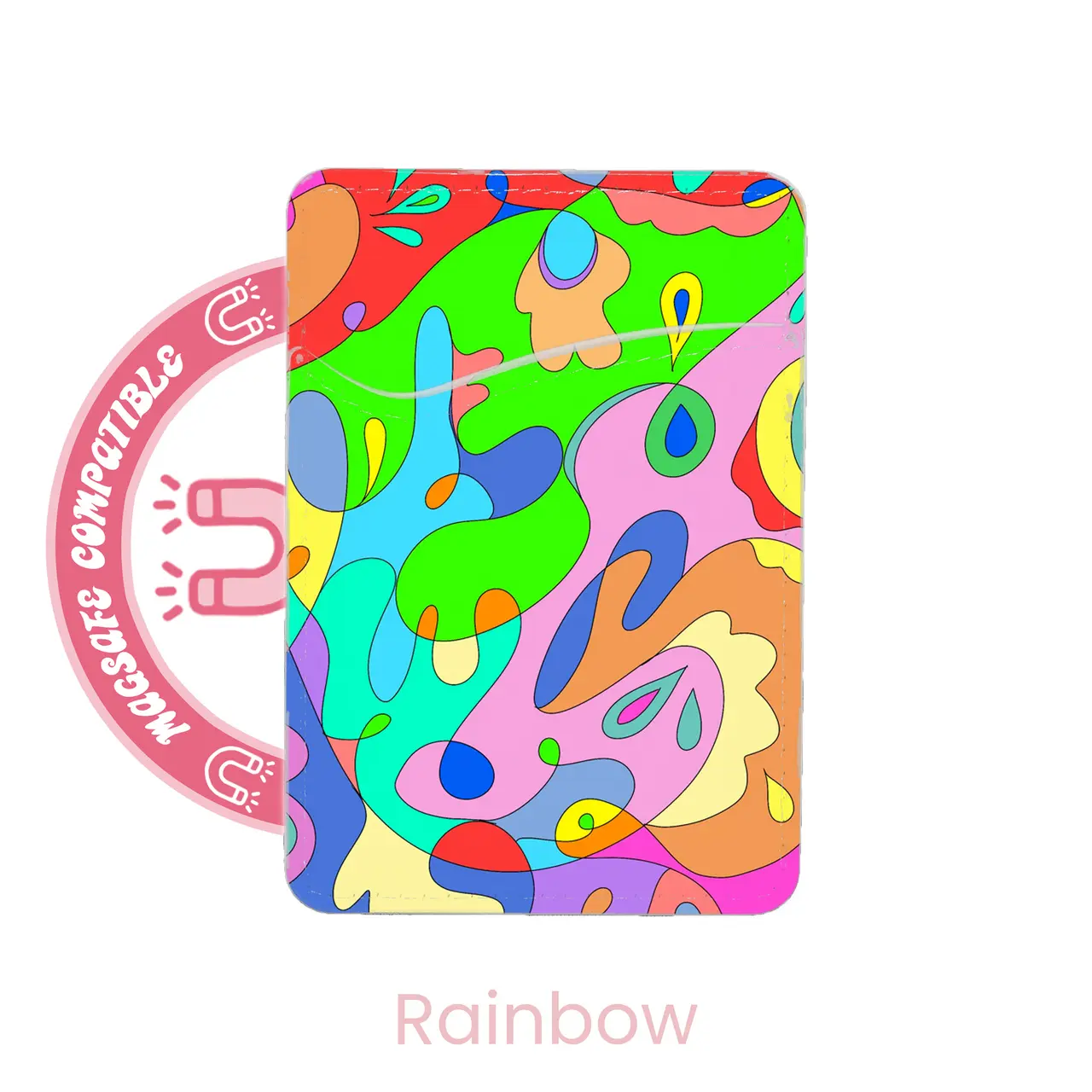 abbyrose Trippy Card Holder with magnet Rainbow