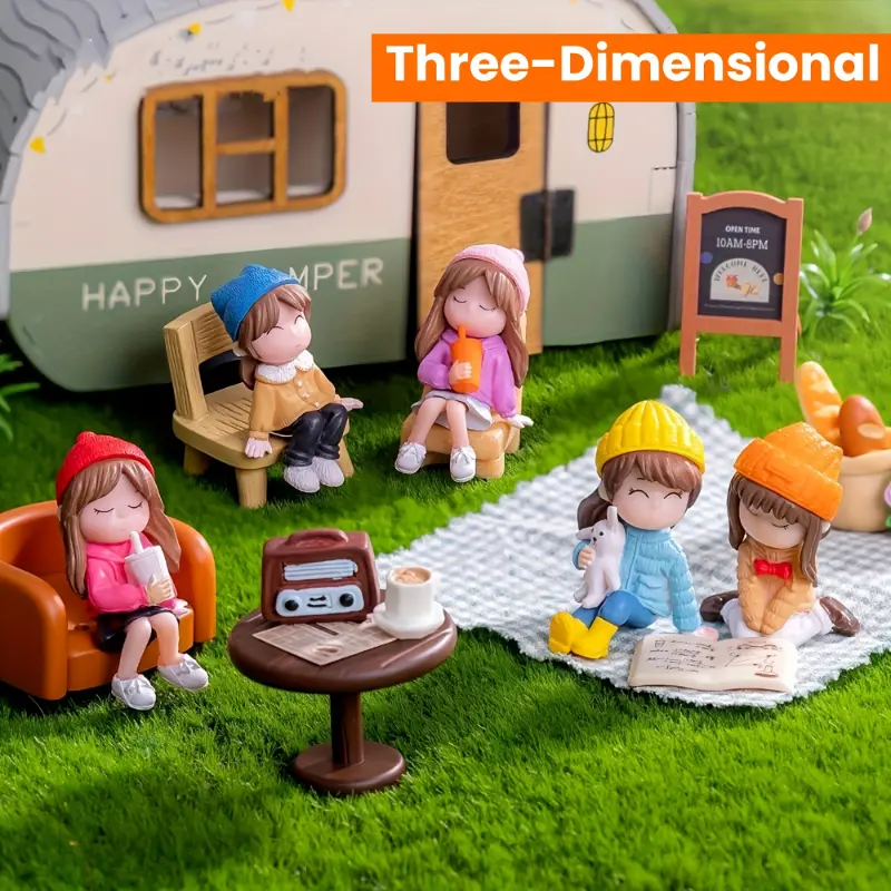 8pcs, Creative Girl Bestie Dolls, Charming Fairy Garden Decorations, Handmade DIY Ornaments, Micro Landscape Ornaments And Three-dimensional Hanging Decorations, Gardening Plant Accessories And Ornaments