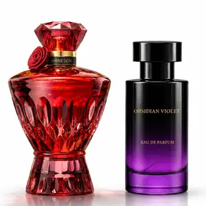 Obsidian Violet & Ruby Perfume Set for Women, 2-Piece Eau de Parfum Bundle, Floral Gourmand + Oriental Floral Scents, Long-Lasting Luxury Fragrance Duo, Gift-Ready Perfume Set for Her