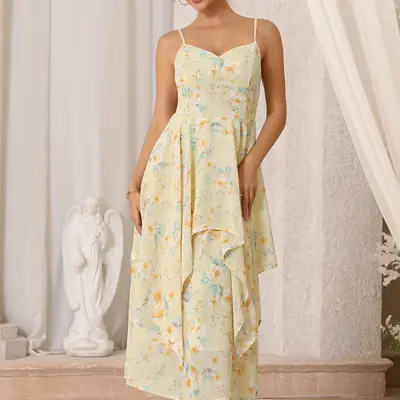 Flowy Light Yellow Dress - TikTok Shop