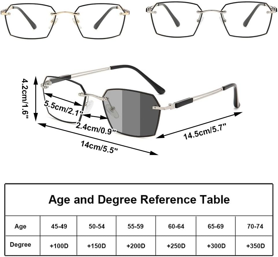 Auto-Adjusting HD Reading Glasses, Computer Anti Blue Light UV Ray Filter Eyeglasses