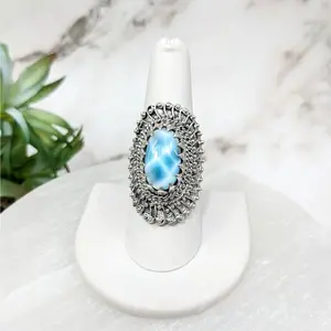 Larimar Sz. 9 Tribal Ring #LV4460