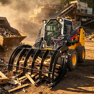 LANDY 72" Extreme Duty Root Rake Grapple – Demolition Debris Handling Attachment, Universal Quick Attach for Loader/Tractor