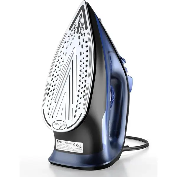 Steam Iron for Clothes with Rapid Heating Ceramic Coated Soleplate